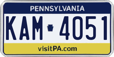 PA license plate KAM4051