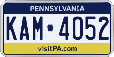 PA license plate KAM4052