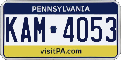 PA license plate KAM4053
