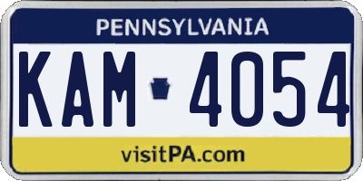 PA license plate KAM4054