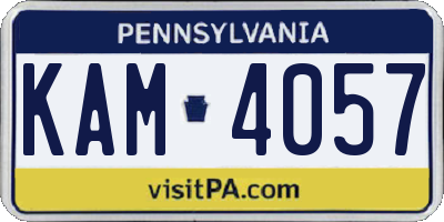 PA license plate KAM4057