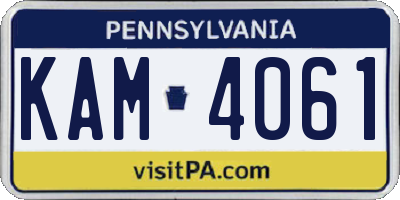 PA license plate KAM4061