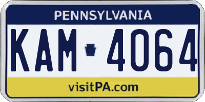 PA license plate KAM4064