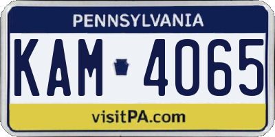 PA license plate KAM4065