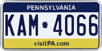 PA license plate KAM4066