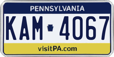 PA license plate KAM4067