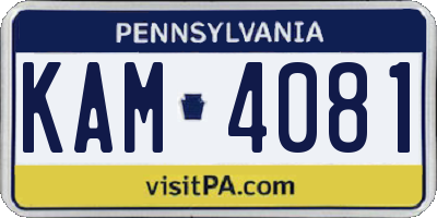 PA license plate KAM4081