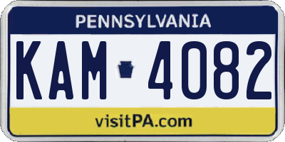 PA license plate KAM4082
