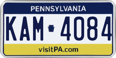 PA license plate KAM4084