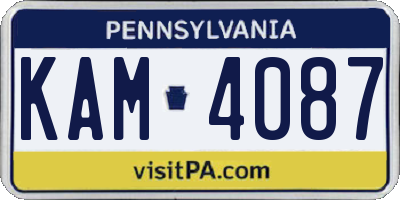 PA license plate KAM4087