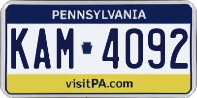 PA license plate KAM4092