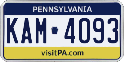PA license plate KAM4093
