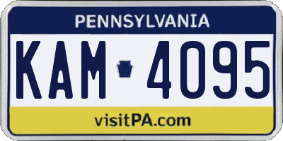 PA license plate KAM4095