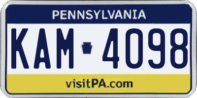 PA license plate KAM4098