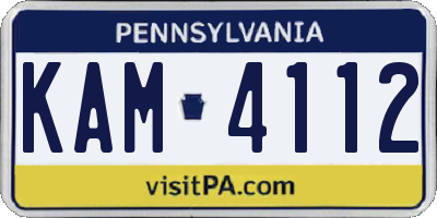 PA license plate KAM4112