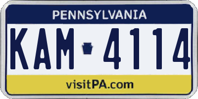 PA license plate KAM4114