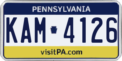 PA license plate KAM4126