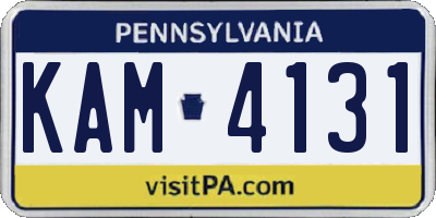 PA license plate KAM4131