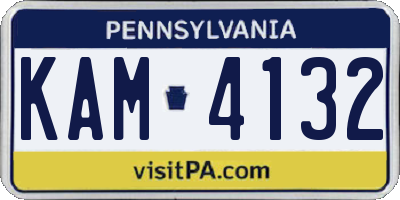 PA license plate KAM4132