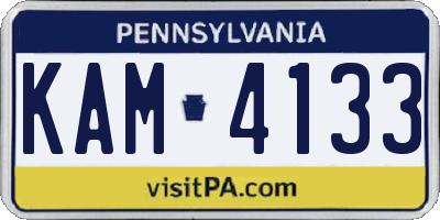 PA license plate KAM4133