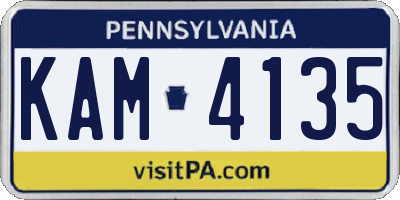 PA license plate KAM4135