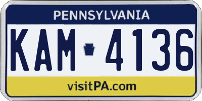 PA license plate KAM4136