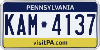 PA license plate KAM4137