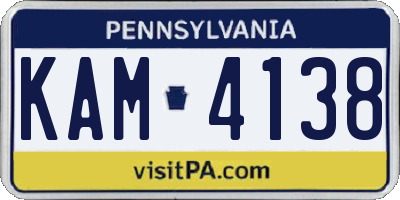 PA license plate KAM4138