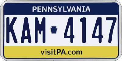 PA license plate KAM4147