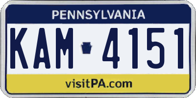 PA license plate KAM4151