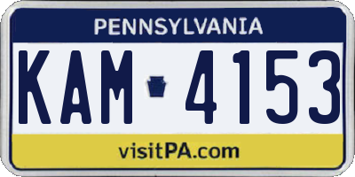 PA license plate KAM4153