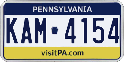 PA license plate KAM4154