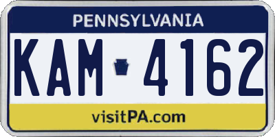PA license plate KAM4162