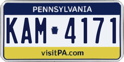 PA license plate KAM4171