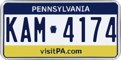 PA license plate KAM4174