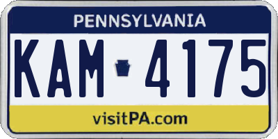 PA license plate KAM4175