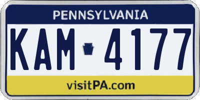 PA license plate KAM4177