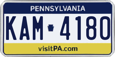PA license plate KAM4180