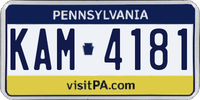 PA license plate KAM4181