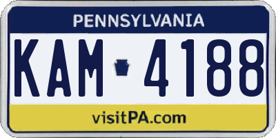PA license plate KAM4188