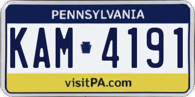 PA license plate KAM4191