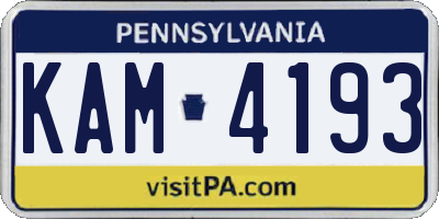 PA license plate KAM4193