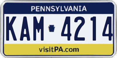 PA license plate KAM4214