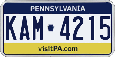 PA license plate KAM4215