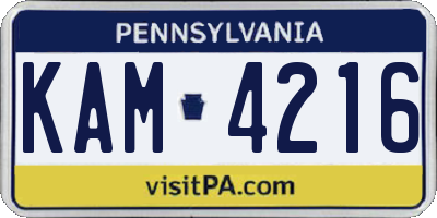 PA license plate KAM4216