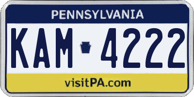 PA license plate KAM4222