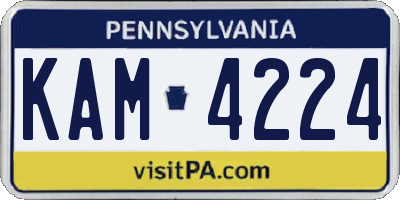 PA license plate KAM4224