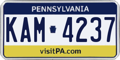 PA license plate KAM4237