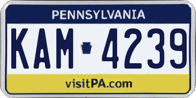 PA license plate KAM4239