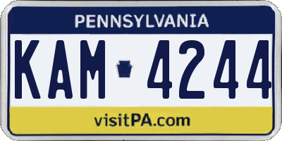 PA license plate KAM4244